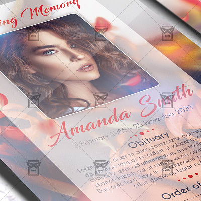 Obituary Program - Flyer PSD Template celebration of life funeral funeral obituary funeral pamphlet funeral template obituary flyer obituary program