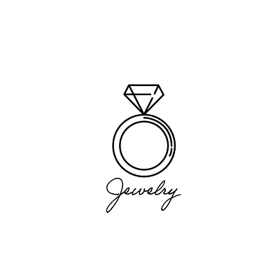 Jewelry design flat icon logo minimal