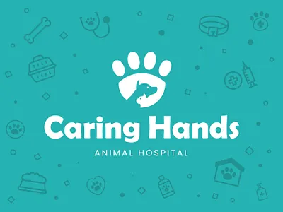 Caring Hands Animal Hospital | Vet Office Brand Concept animal arlington brand identity branding cat concept dc dmv doctor dog pets vet vet office veterinarian veterinary virginia