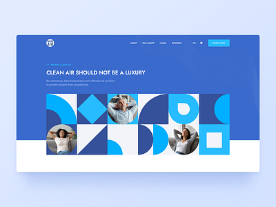 Breathe Clean Air - Product Landing Page air air condition blue clean air design enterprise illustration product rezfelix theme for wordpress themeforest ui uidesign web web design web designer webdesign website website builder wordpress