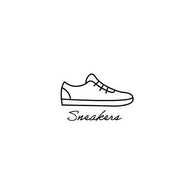 sneakers design flat icon logo minimal