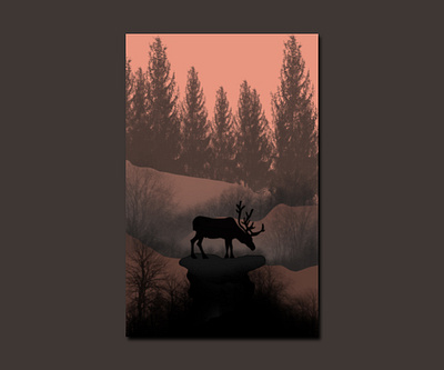 deer and scenery
