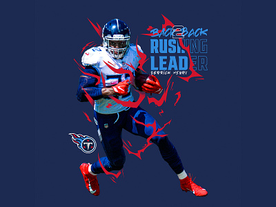 Derrick Henry Back 2 Back Rushing Leader fanatics football illustration procreate titans