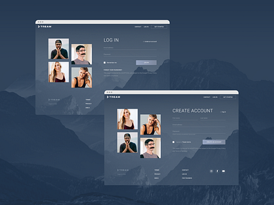 Tream Workouts Website app design interface join login mobile online popup service sign up training ui ux web workout workout app