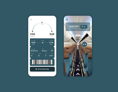 AR - Airline Seat Map airline airplane augmented reality boarding pass booking daily ui flight app mobile design mobile ui reservation ticket travel ui