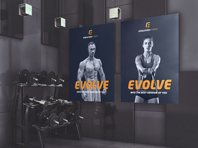 Evolution Fitness brand brand design brand identity branding branding design design evolution fitness fitness logo graphic design gym gym logo identity identity design poster typography