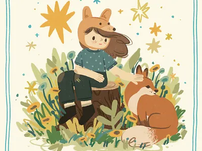 Forest girl #1 character childrens book childrens illustration cute art forest fox girl illustration ipad ipadpro kids illustration magical nature procreate wild woods