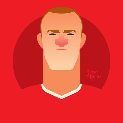 Wayne Rooney of Manchester United cartoon cartoon character character color design flat football illustration manchester united mascot design rooney soccer