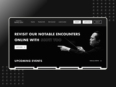 Black Landing Page black black white classic music landingpage music music festival uidesign webdesign