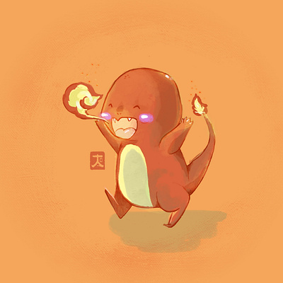 Charmander charmander digital painting digitalart fire fire pokemon illustration illustration art illustration digital photoshop pokemon