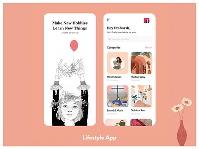 Hobbies App books mobileapp userinterface