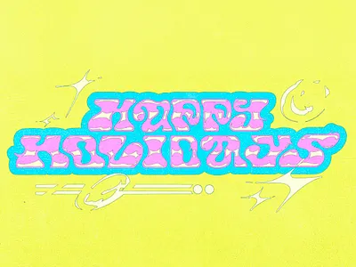 Happy Holidays 1 color design dribbble illustration lettering lettering art shapes