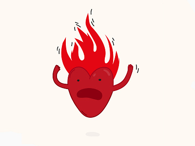 fire!fire!fire! 2d design fire had heart illustraion illustration love red vector