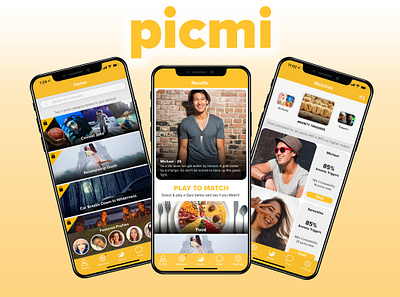 Picmi Dating App amazing app design clean clean ui dating dating app mobile design mobile ui modern simple social ui