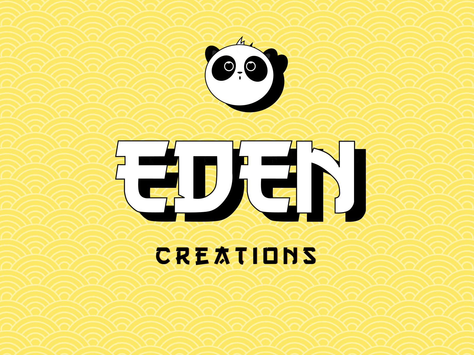 伊甸創造 🐼 EDEN CREATIONS animal animals animations art branding chinese chinese culture creative daniel mata delay expressions illustration logo lototype panda texture typography vector wiggle yellow