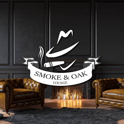 Smoke & Oak Lounge Minimal Maskot logo Design amazing logo dsign brand identity character design character logo cigar logo classic logo hat logo hsheik illustration lounge logo mascot design maskot brand maskot image old fashioned logo smoke and oak logo smoke logo