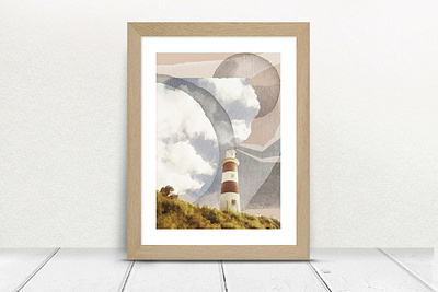 Albion Lighthouse clouds illustration landscape lighthouse marine mauritius nature nature illustration ocean sea