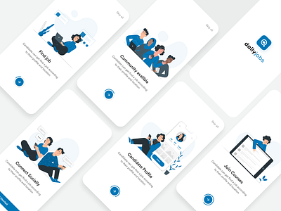 Job Platform Application application clean app clean ui creative illustration intro screen intro ui job app job application job ui landing page landing ui mobile app mobile ui splash ui splashscreen vector app vector ui website page website ui