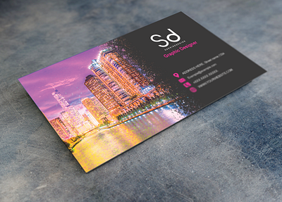 Business Card branding business card business card mockup businesscard city lights modern business card purple