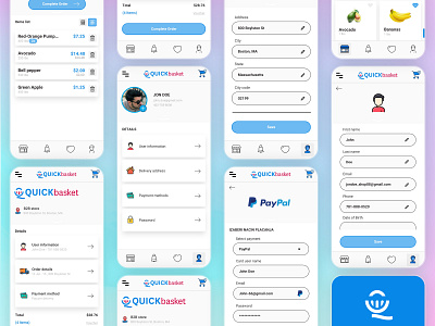 QucikBasket APP deliver delivery delivery app design football groceries grocery app grocery store shop store ui ui design uiux user interface