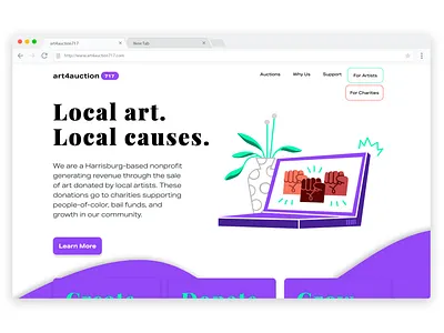 art4auction717 - Landing Page auction blm landing page landingpage nonprofit