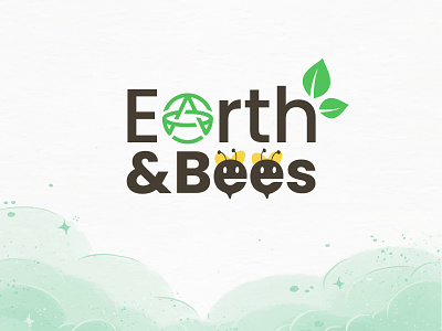 Earth & Bee Logo bee bee logo business logo design creative logo earth leaf logo logo design plant logo typography