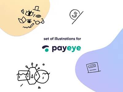 Set of illustrations for PayEye doodle illustration payeye