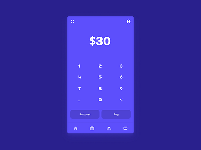 Pay App app banking blue bottom bar bottom sheet button calculator credit card finance gradient material material design mobile payment payments tonal typography ui uiux wallet