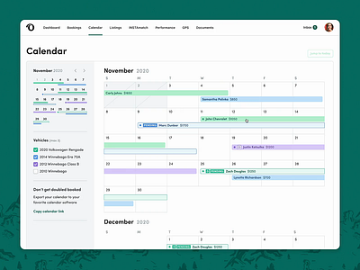 Owner Calendar animation calendar management month ui