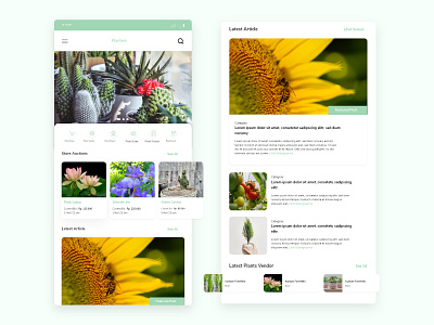 Plant Community App clean clean ui creative minimalist plant community planter plants typography uidesign uiux website design