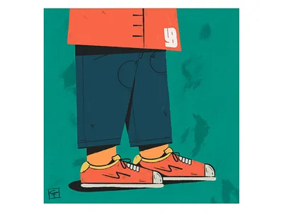 Shoes & Jeans 2d character clothes flat illustration jeans man procreate shape shoes texture