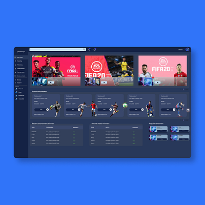 Project for a gaming streaming mobile design streaming streaming app web app web ui web uiux webdesign website website concept