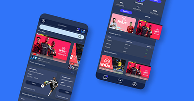 Project for a gaming streaming business. design fifa game mobile app design mobile design mobile ui stream streamers streaming streaming app ui ux