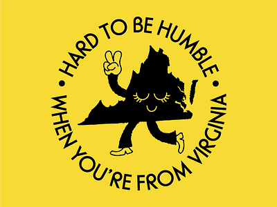 Hard to be humble! cartoon design graphic design illustration sticker virginia