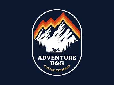 ADVENTURE DOG COFFEE COMPANY adventure arabica brand design branding coffee coffee cup coffee roasters coffeine company dog logo dog lovers espresso illustration logo mountain logo nature logo organic logo outdoor