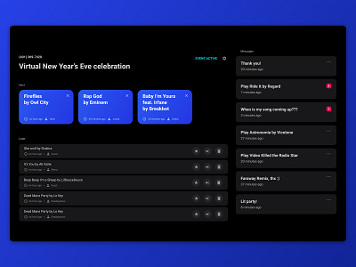 RequestNow Live DJ View chat frontend frontend development list mobile modern react responsive uidesign ux webapp webapp design