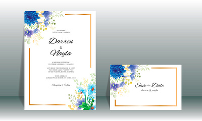 Elegant floral wedding card template design card design elegant floral flower frame invitation nature template vector