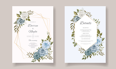 Elegant floral wedding card template design card design elegant floral flower frame invitation invite template vector