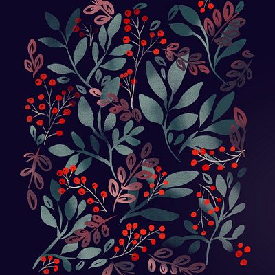 Leaves & berries pattern