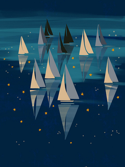 Night sailboats