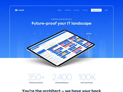 Enterprise Architecture Suite enterprise software hero header ipadpro it management leanix mockup product design saas software timeline ui ux