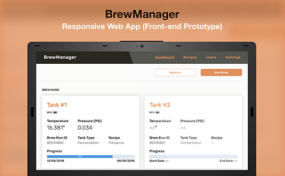 BrewManager - Responsive Web App (Front-end Prototype) front end development prototype responsive design web app web app design web design website