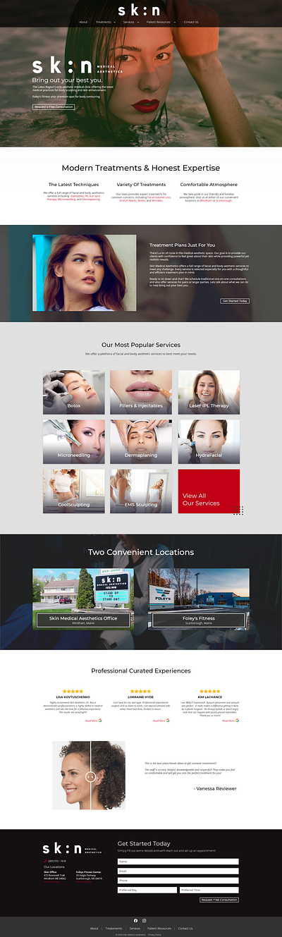 Skin Medical Aesthetics Homepage digital ui website websites xd xd design