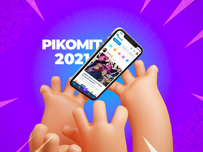 🎇 Social Consumer Preview Thumnail 3d annoucement app branding design feed hand mobile phone pikomit preview product purple thumnail ui ux