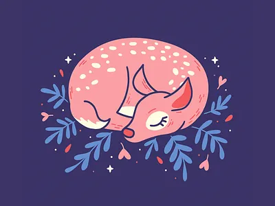 Sweet Dreams are made of this deer design flowers illustration photoshop winter