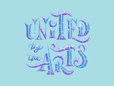 United By The Arts Collaboration hand lettering illustration