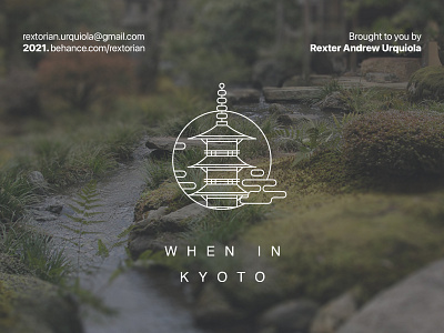 When in Kyoto badge graphics illustration japan travel ui vector