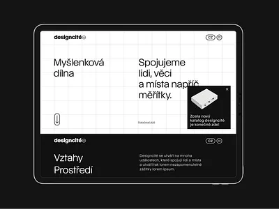 Homepage for Designcité studio architecture blackandwhite branding clean contrasting design grid hero hp landing page minimal studio web webdesign website