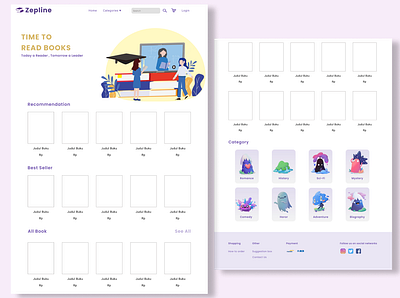 Homepage - Zepline bookstore design designweb ecommerce illustration inspiration online online store onlineshop ui ui design ui ux ui ux design ui ux web uidesign userinterface webdesign