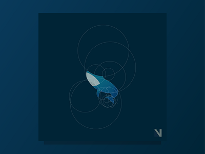 Blue Whale Golden Ratio animal golden ratio blue fish flat design flat illustration flat logo design golden ratio golden ratio logo
